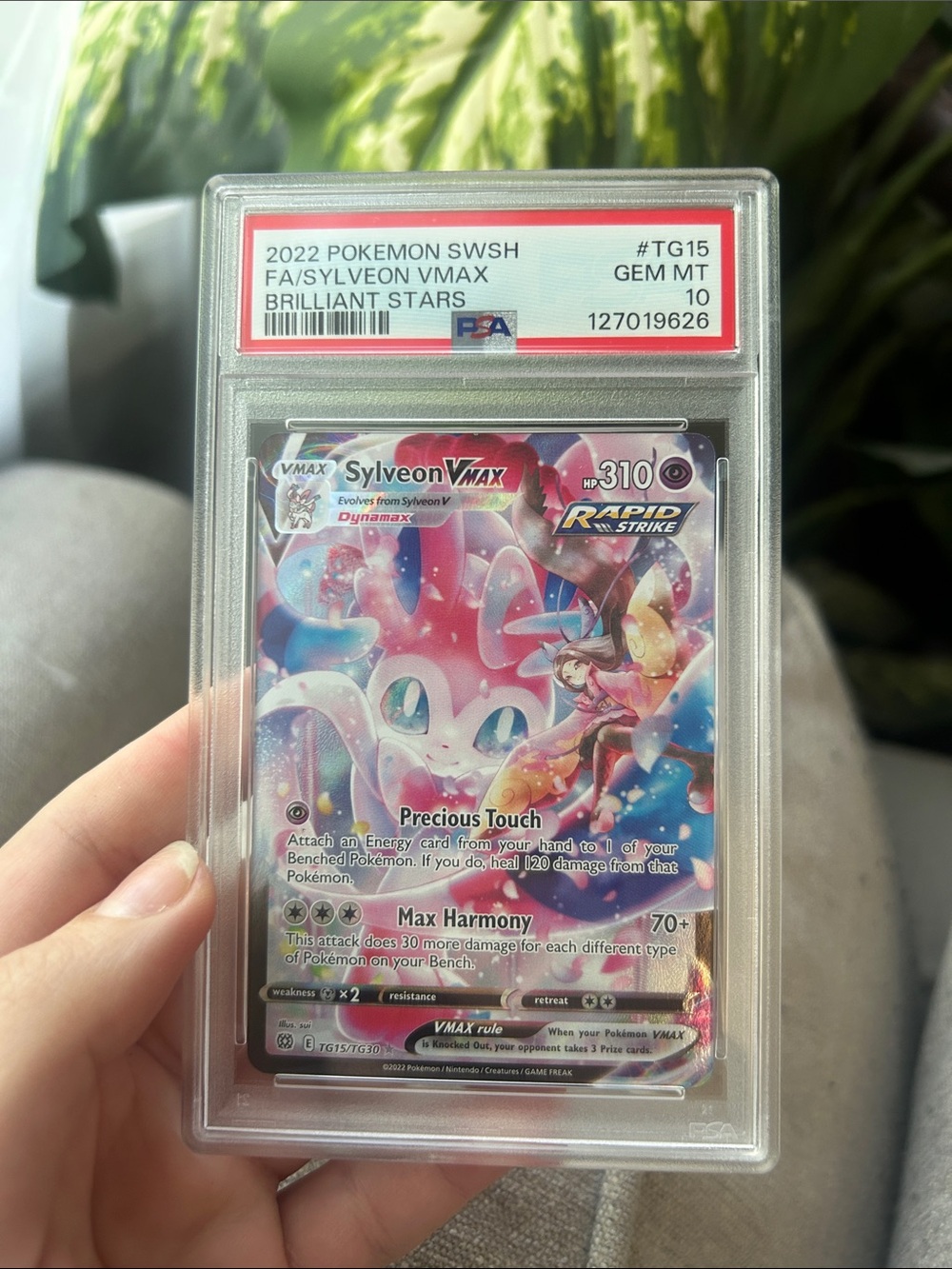 2022 Pokémon SWSH Sylveon VMAX Full Art #TG15 PSA 10 - Brilliant Stars